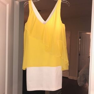 HUTCH yellow and white dress